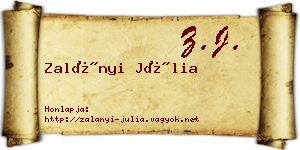 Zalányi Júlia névjegykártya