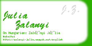 julia zalanyi business card